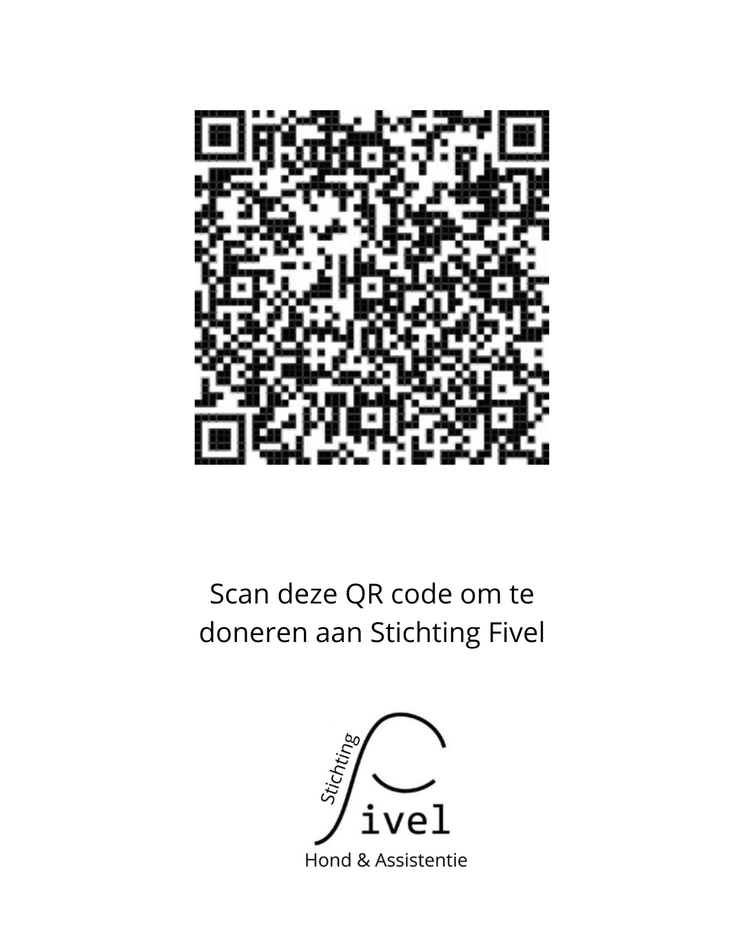 Qr code om te doneren aan stichting Fivel